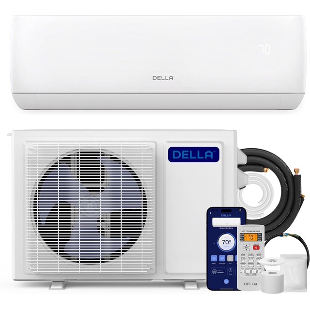 DELLA Motto Series 18000 BTU Wifi Enabled Mini Split 19 SEER2 Cools Up