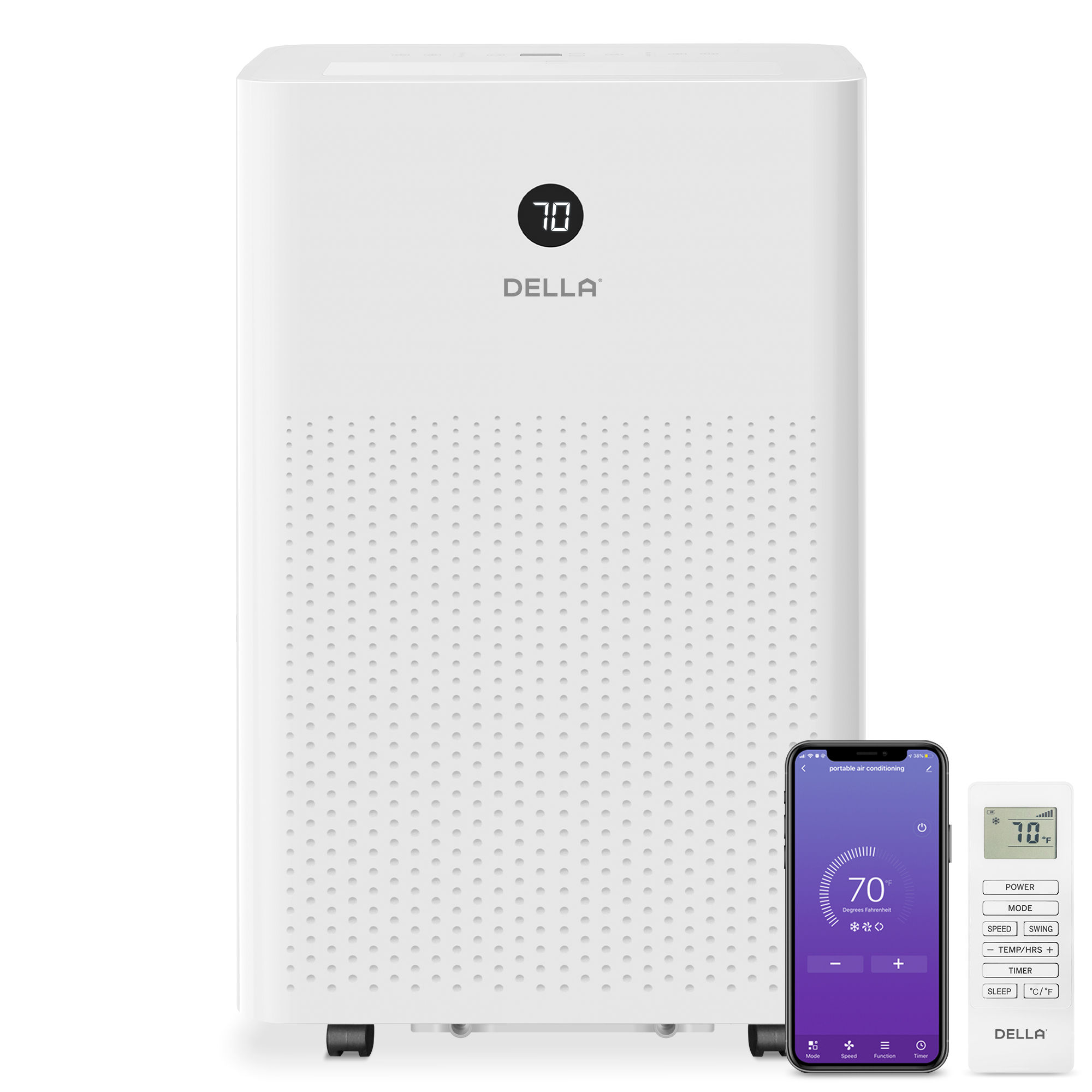 DELLA Smart WiFi Enabled 14,000 BTU Portable Air Conditioner with