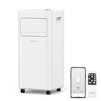 DELLA Smart WiFi Enabled 8000 BTU Portable Air Conditioner w/ Heat Pump Cools Up To 350 Sq. Ft. Work with Alexa,Geo Fencing Cooling, Dehumidifier & Fan Portable AC Unit w/Remote Control & Window Kit