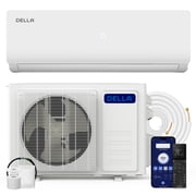 DELLA Vario 12000 BTU Mini Split Air Conditioner Work with Alexa with 1 Ton Pre-Charged Heat Pump Ductless Inverter System, 23 SEER2, Cools Up to 550 Sq. Ft,16.4ft installation kit included