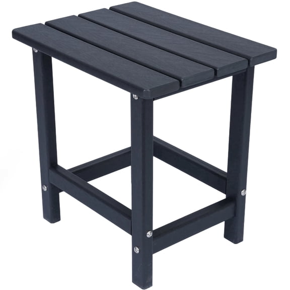 DELMANGO HDPE Outdoor Side Table All Weather Patio Side Table Waterproof Small Outdoor End Table for Garden, Lawn, Pool, Balcony, Black