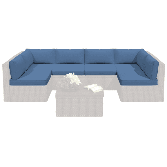 DELMANGO 14-Piece Deep Seat Replacement Cushions, Water-Resistant Outdoor Patio Furniture Cushions for Sectional Sets, Blue