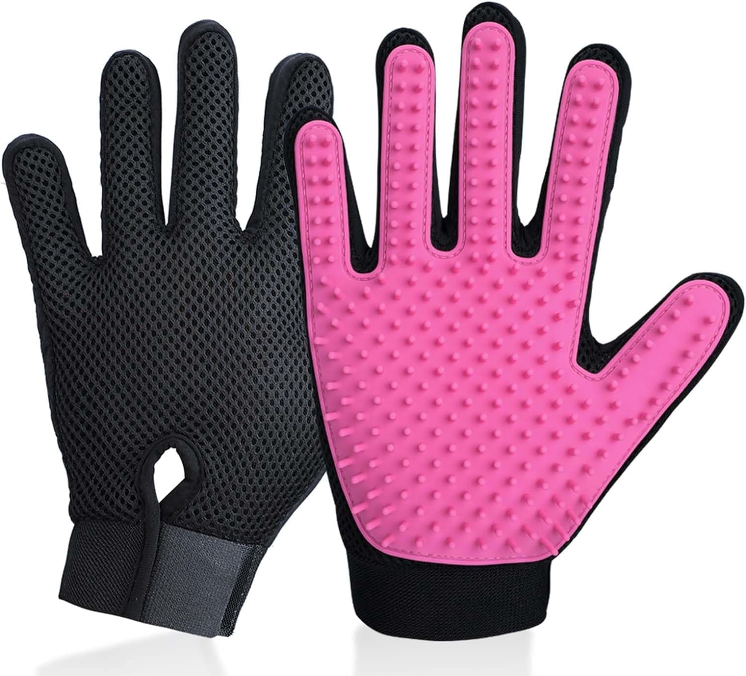 DELOMO Pet Grooming Gloves, Upgrade Version with Enhanced 255 Silicone ...