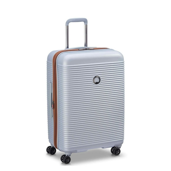 DELSEY PARIS Freestyle 24" Checked Expandable Spinner Luggage, Platinum