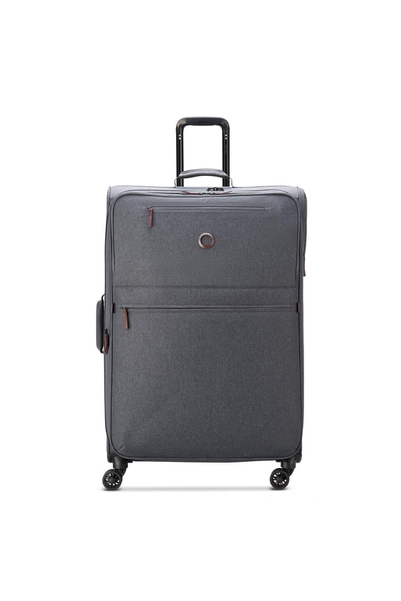 Heathered 28" Softside Large Checked Spinner Luggage, Anthracite