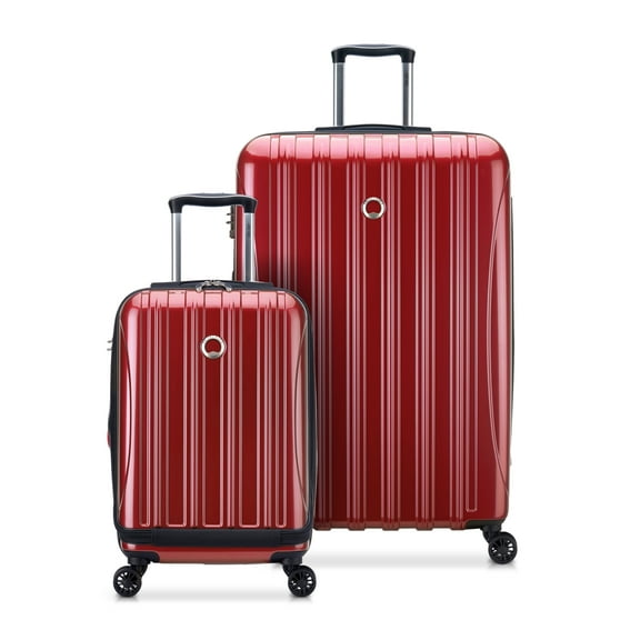 DELSEY PARIS Helium Aero 2-Piece Hardside Expandable Spinner Luggage Set includes 19" International Carry-On & 29" Checked, Red
