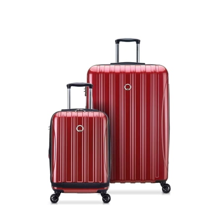 DELSEY PARIS Helium Aero 2-Piece Hardside Expandable Spinner Luggage Set includes 21" International Carry-On & 31" Checked, Red