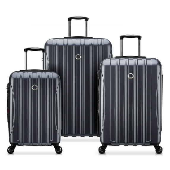 DELSEY PARIS Helium Aero 3-Piece Hardside Expandable Spinner Luggage Set includes 19" International Carry-On, 25" & 29" Checked, Steel Grey