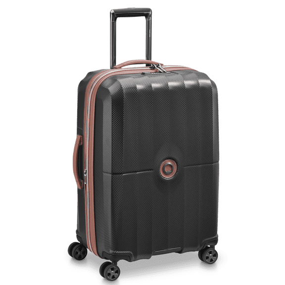 DELSEY PARIS Carrousel 24" Medium Checked Hardside Expandable Spinner Luggage, Black