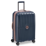 DELSEY PARIS Carrousel 24 Medium Checked Hardside Expandable Spinner Luggage, Navy