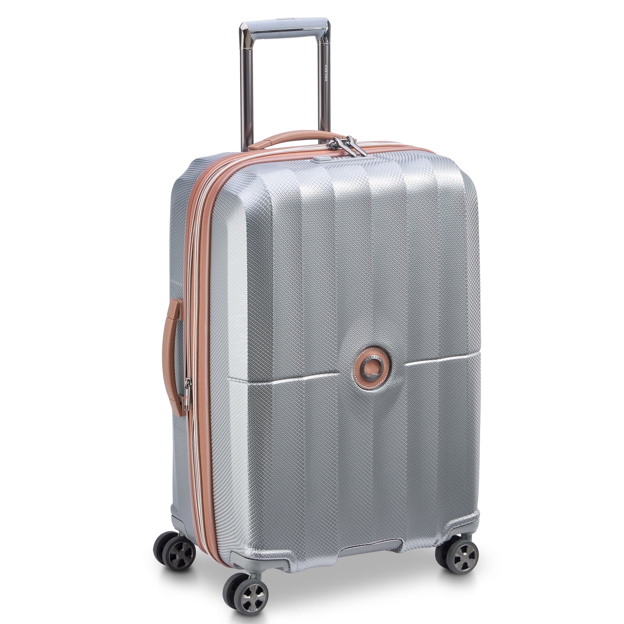 DELSEY PARIS Carrousel 24" Medium Checked Hardside Expandable Spinner Luggage, Platinum