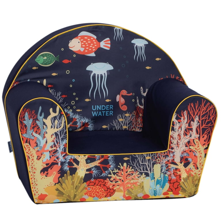 DELSIT Toddler Chair Kids Armchair European Made. Machine Washable Cover. Perfect Reading Chair for Kids Lightweight Playroom Decor Under the