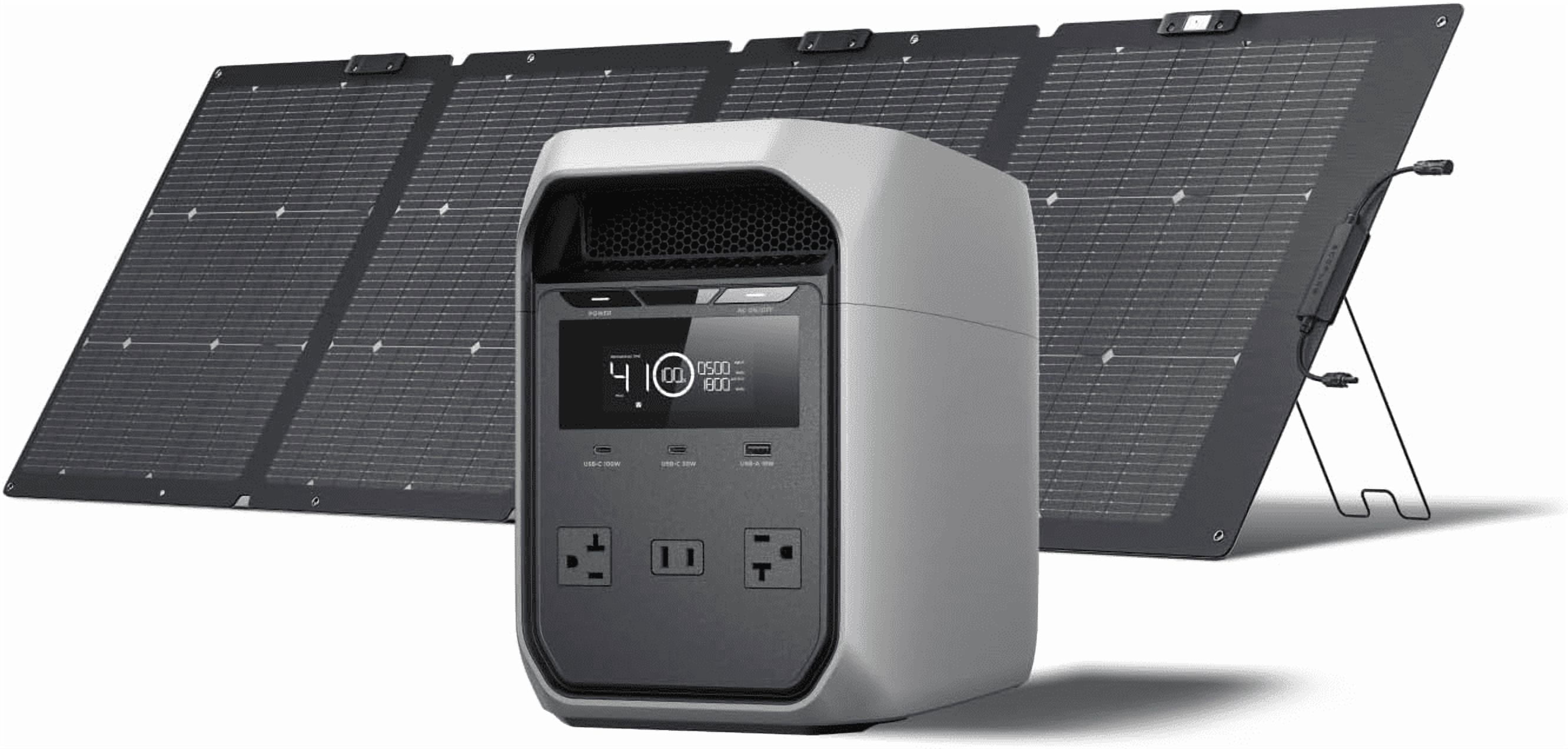 DELTA 3 Classic Portable Power Station with 220W Solar Panel, 1024Wh LiFePO4 Battery, 1800W AC Output, 3600W Surge, 2600W X-Boost, 10ms UPS, 1-Hour Fast Charge, Solar Generator for Home, Camping & RV
