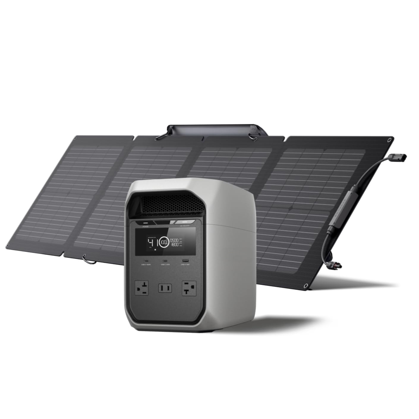 DELTA 3 Classic Portable Power Station with 110W Solar Panel, 1024Wh LFP Battery, 1800W AC Output, 3600W Surge, 2600W X-Boost, 10ms UPS, 100W USB-C