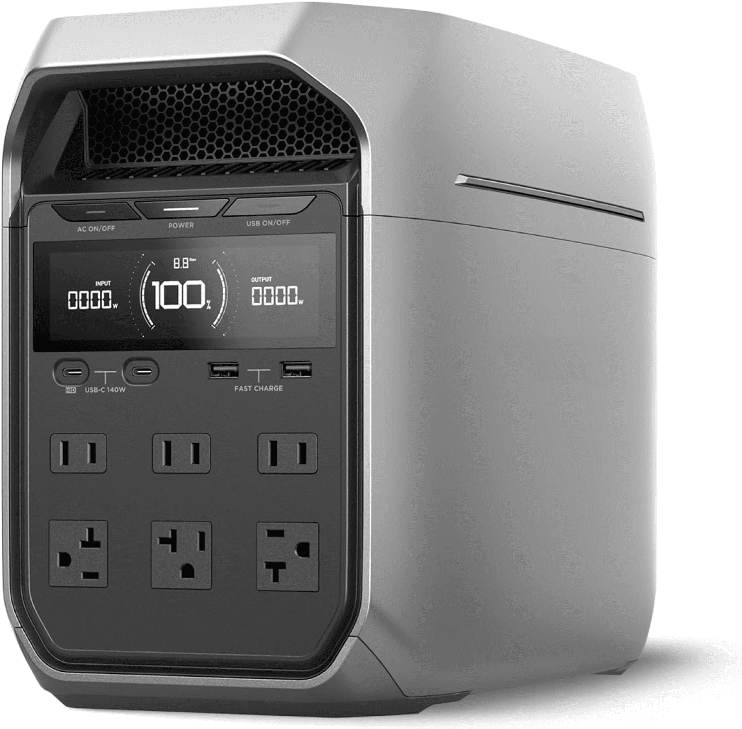 DELTA 3 Plus Portable Power Station, 1024Wh LiFePO4 Battery, 1800W AC Output, 140W USB-C, 3600W Surge, 10ms UPS, 5kWh Expandable, Solar Generator for Home Backup, Camping & RV