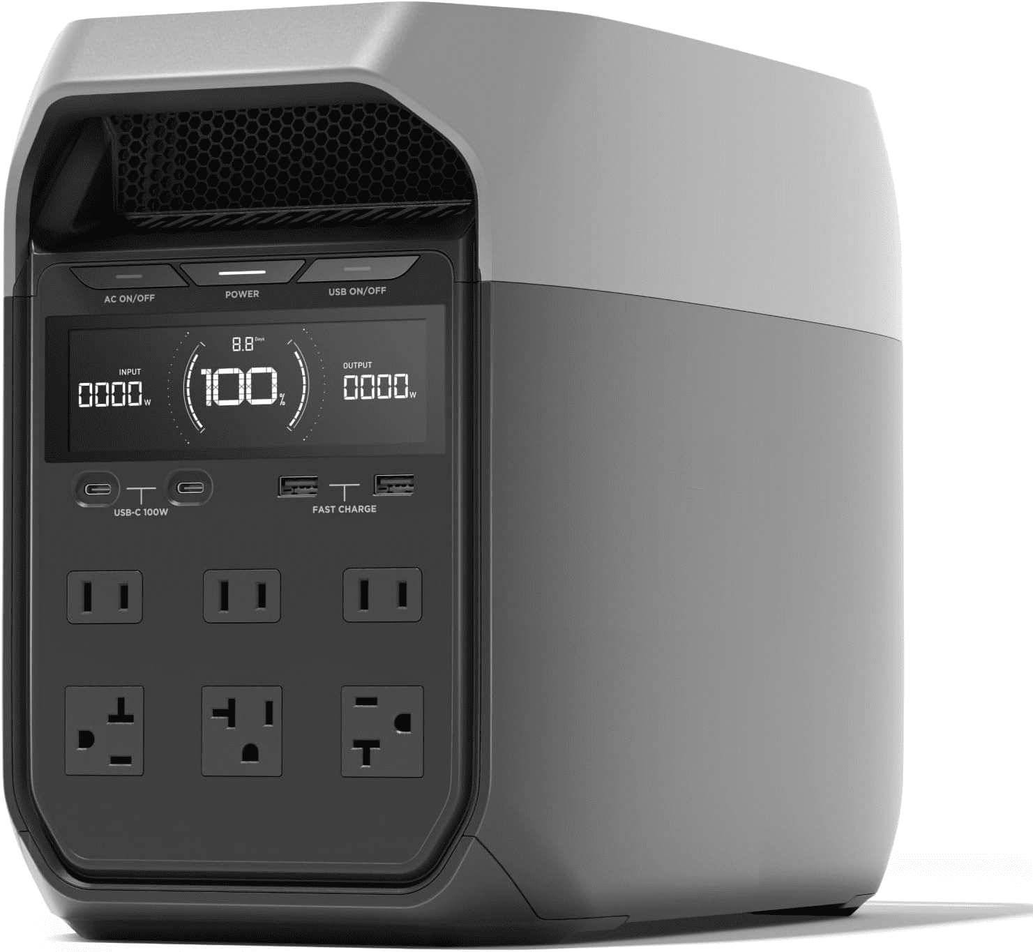 DELTA 3 Portable Power Station, 1024Wh LiFePO4 Battery, 1800W AC Output, 100W USB-C, 56-Minute Full Charge, 2200W X-Boost, 3600W Surge, Solar Generator for Home, Camping & RV