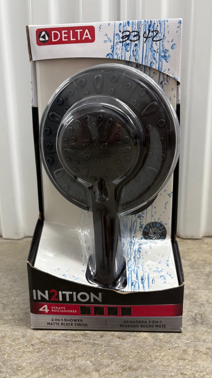 Delta In2ition Matte Black 4-Spray Dual Shower Head 2.5-GPM (9.5-LPM)