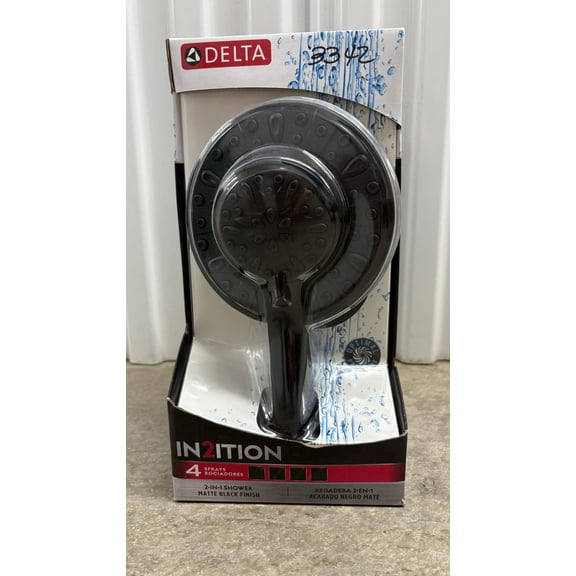 Delta In2ition Matte Black 4-Spray Dual Shower Head 2.5-GPM (9.5-LPM)