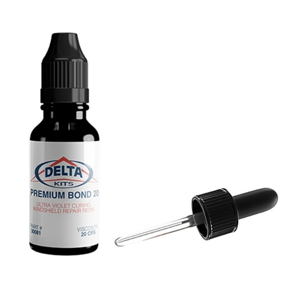 Delta Kits Premium Bond 20 Windshield Repair Resin, 15 ml Glass Crack Filler, 20cps Viscosity