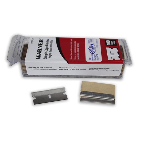 DELTA KITS Razor Blades, Safety Straight Razor, 100% Made in USA, Box & Carton Cutter Replacement Blades, Glass and Paint Scraper Razor Blades ( Box of 100 )