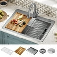 thumbnail image 1 of DELTA Lorelai 30 Workstation Kitchen SinkDrop-In Top Mount16 GaugeStainless Steel Single Bowl withWorkFlow Ledge and Accessories, 1 of 15