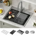 thumbnail image 1 of DELTA Rivet 25 Workstation Kitchen SinkDrop-In Top Mount16 GaugeStainless Steel Single Bowl withWorkFlow LedgeandAccessories, 1 of 14