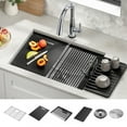 thumbnail image 1 of DELTA Rivet 27 Workstation Kitchen Sink Undermount16 GaugeStainless Steel Single Bowl withWorkFlow Ledge and Accessories, 1 of 17
