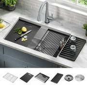 DELTA Rivet 30 Workstation Kitchen Sink Undermount16 GaugeStainless Steel Single Bowl withWorkFlow Ledge and Accessories
