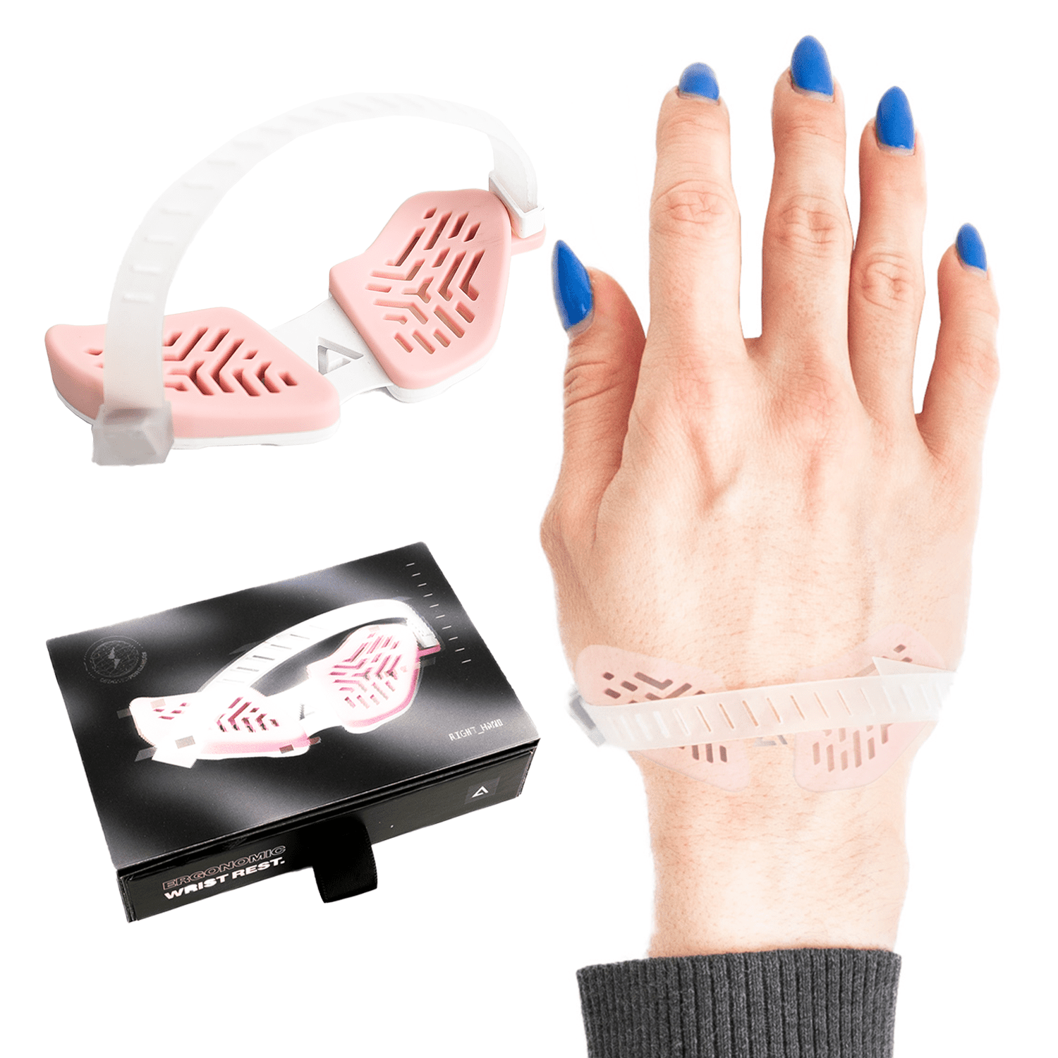 DELTAHUB Carpio G2.0 - Advanced Ergonomic Right-Handed Gaming Wrist Rest for Mouse - Superior Support for Serious Gamers - Anti-Fatigue, Smooth Glide (Small, Right, Pink)