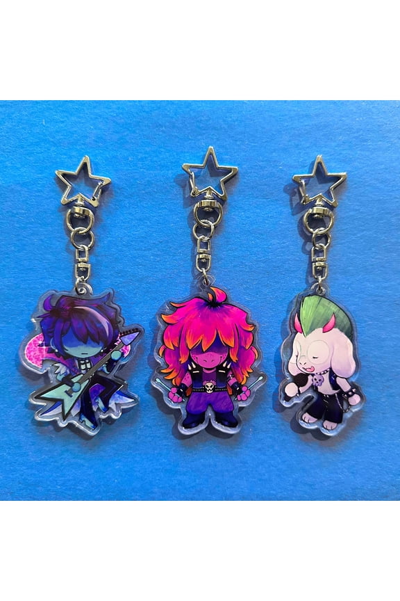 DELTARUNE BAND KEYCHAINS Kris Dreemurr, Susie, Ralsei Chapter 3 (1 keychain)