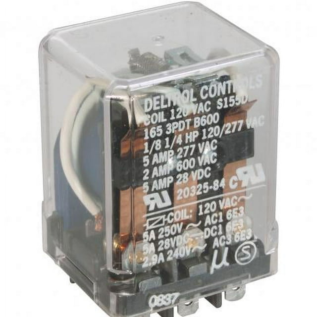 DELTROL CONTROLS 20310-82 10A 120V 24VDC Coil Covered Plug-In Relay