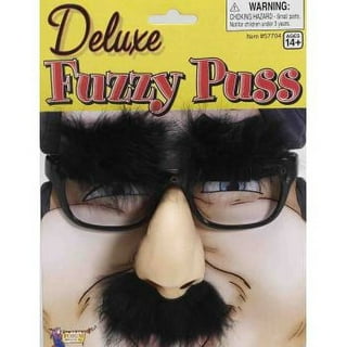 Black Pair Of Glasses With A Fake Nose And Black Fuzzy Mustache