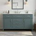 thumbnail image 1 of Deluxe Living Double Sink Bathroom Vanity 60", Fully-Assembled vanity with Ceramic Sink,Solid Wood Frame, Green, 1 of 7