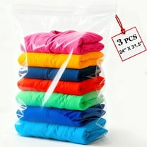 DELUXIS 3 PCS Clear Zip Bag Extra Large, 24" X 31.5" Resealable Plastic Storage Bags, 5 Mil Thicker Big Zipper Bags Transparent Packing Bags for Clothes, Bedding, Household Items