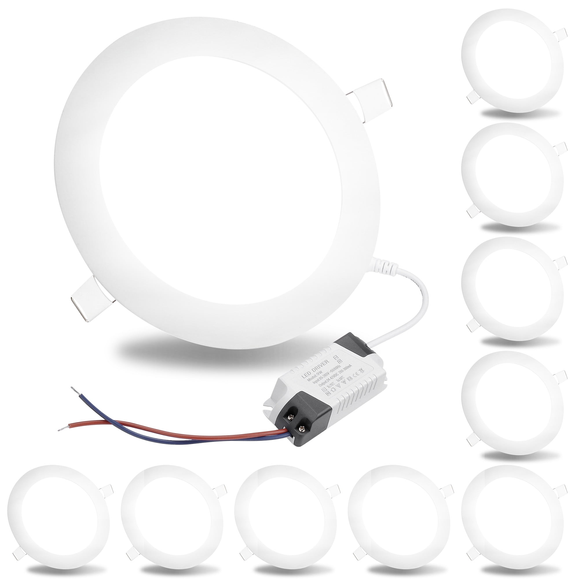 DELight 10 Pack 6 Inch LED Recessed Light Ceiling Lights 60006500K