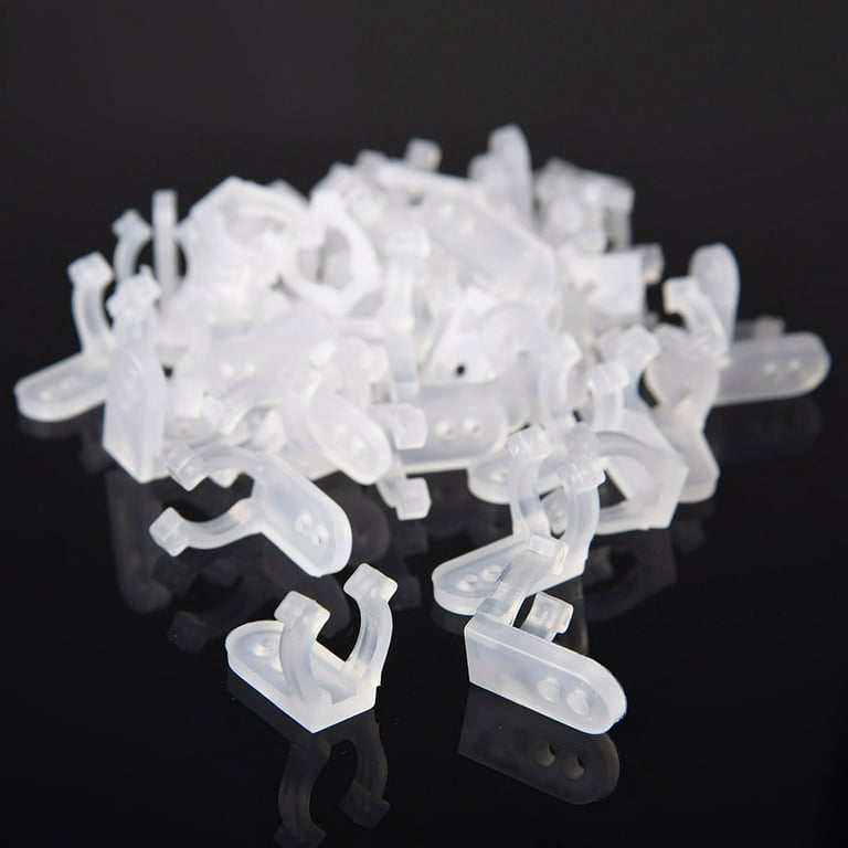 DELight 100pcs 1/2 13mm Clear PVC LED Rope Light Holder Wall