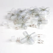 DELight 10pcs 1/2" X Type PVC Splice Connector with Pins for 2 Wire LED Flexible Rope Light Accessories ACC