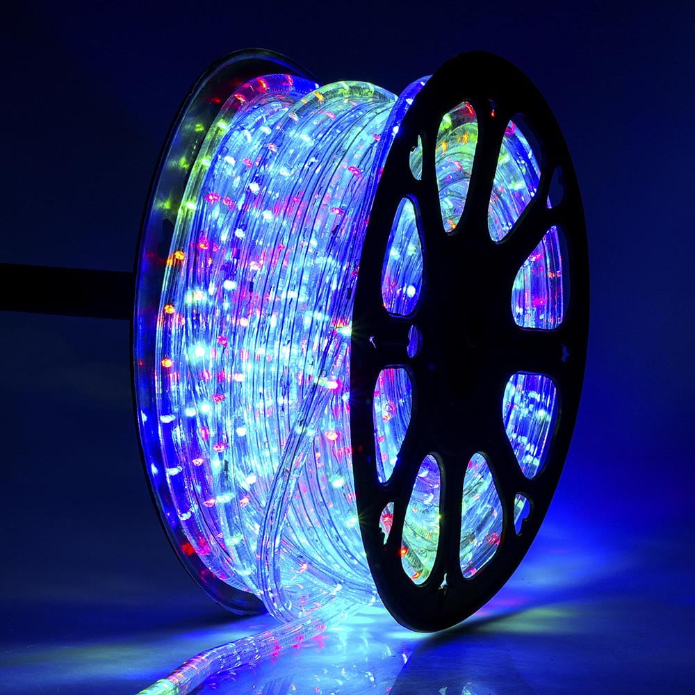 DELight 150Ft Rope Lights 1620 LED Outdoor String Lights Cuttable 2 Wire Waterproof Decorative RGBY Lighting for Deck Patio Backyards Garden Halloween Christmas Decorations