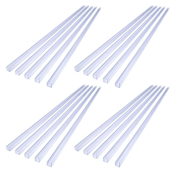DELight 3.3" Plastic U Channel System 20PCS Clear PVC Universal LED Track Mounting Holder for 9/16" Neon Flex Strip Light
