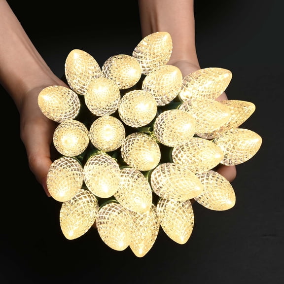 DELight 25 Pack C9 LED Christmas Light Bulbs Replacement Warm White UL Listed