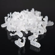 DELight 50pcs 1/2 13mm Clear PVC LED Rope Light Holder Wall Mounting Clips Accessories Acc Standard Size