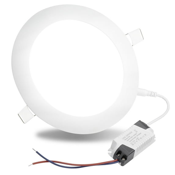 DELight 6 Inch LED Recessed Light Ultra-thin Ceiling Panel 6000K Wafer Downlight 12W Eqv 100W Cool White 960LM Brightness ROHS Certified