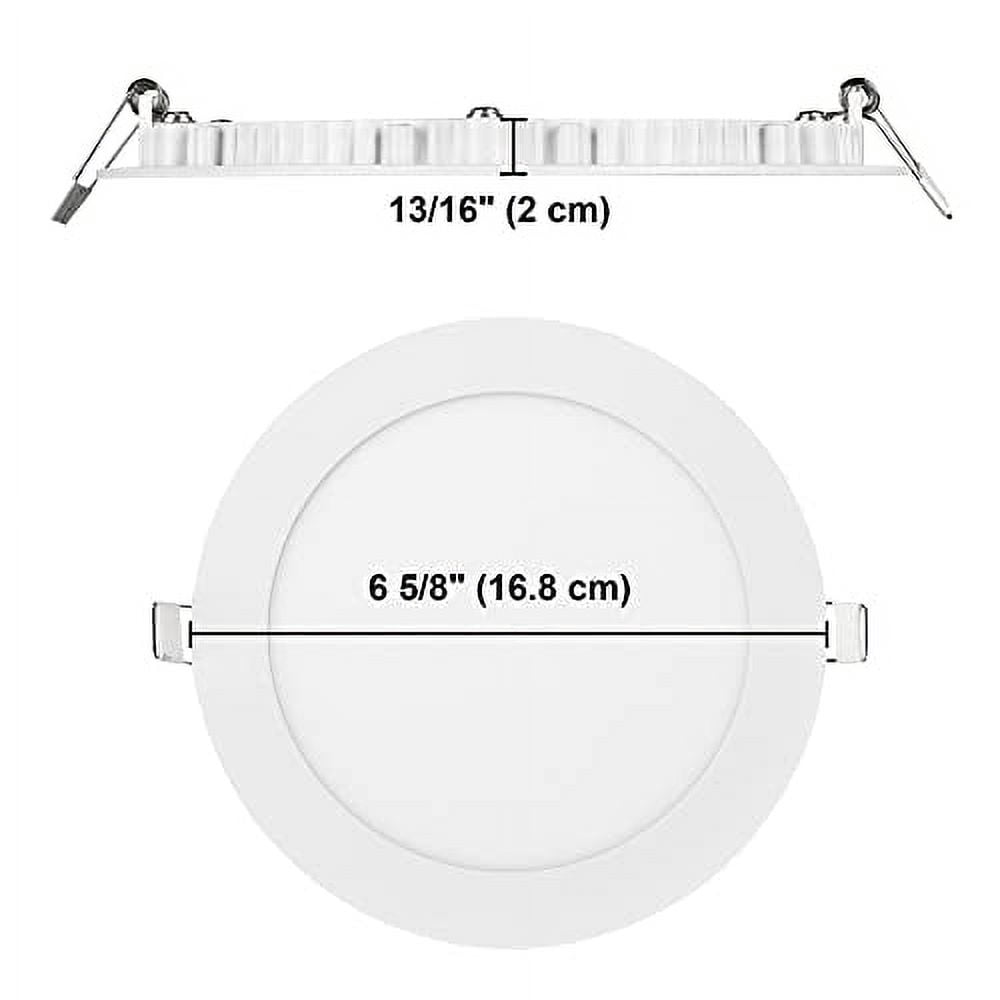 12-Pack 7" Ultra-Thin LED Recessed Lights - 3CCT Selectable Downlight Panel, 15W Eqv 125W, 1200LM
