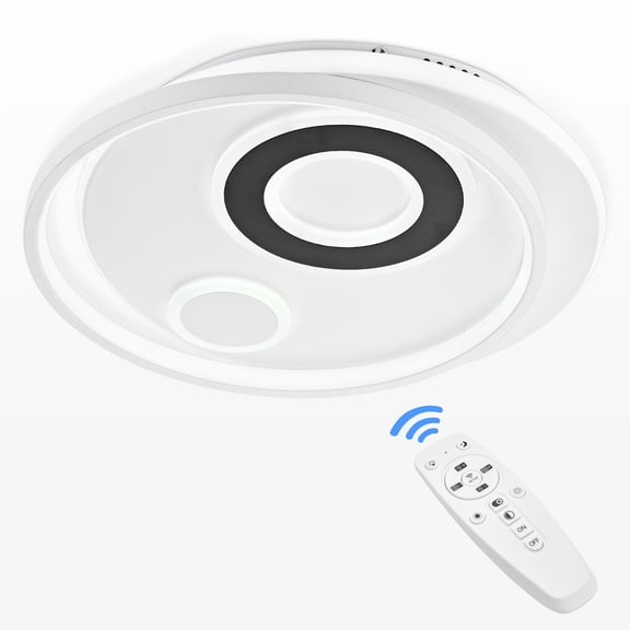 DELight 70W 30" Dimmable LED Ceiling Light Fixture Flush Mount Lamp with Remote Bedroom