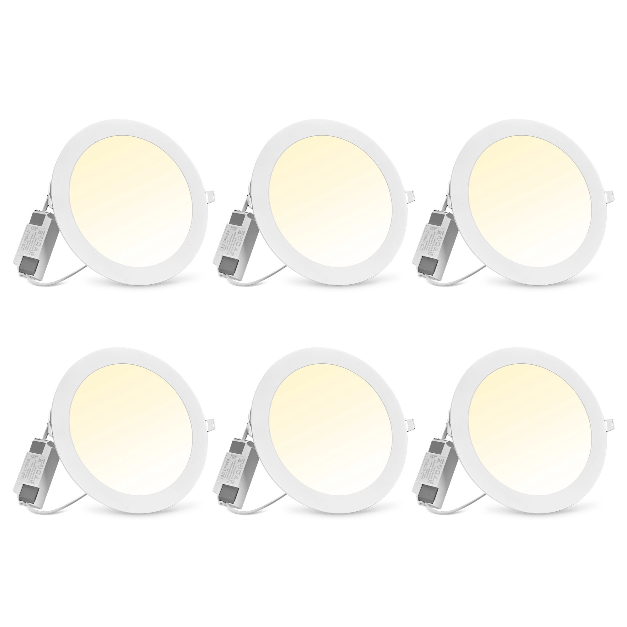 DELight 8 inch LED Recessed Light Ultra-Thin Canless 3CCT Downlight 6 ...