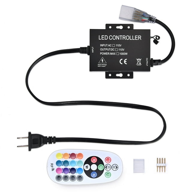 DELight DEL-CON03 Controller with 24-Key Remote for RGB Neon Lights Models DEL-D50R, DEL-D100R, DEL-D150R