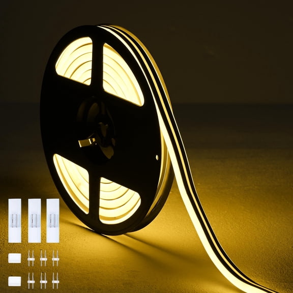 DELight Outdoor Waterproof 10 Feet Extension LED Neon Rope Light AC 110-120V 2700K Warm White DSL001