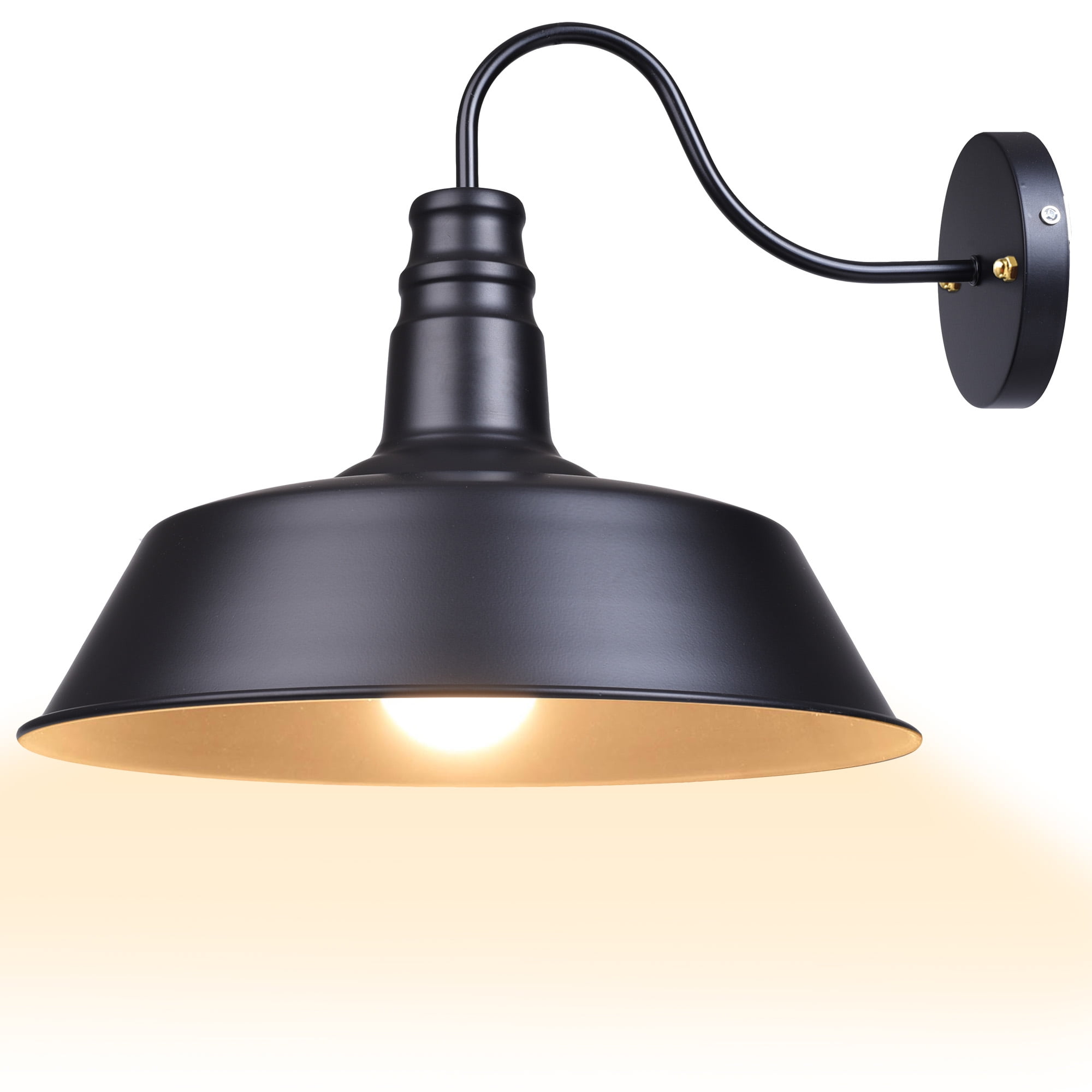 14" Black Industrial Farmhouse Gooseneck Wall Sconce