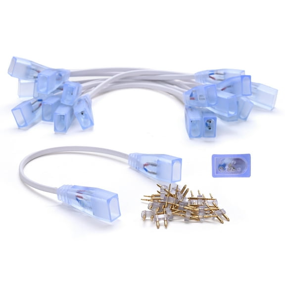 DELight Set of 10 Extension Cord Cable Wire for LED Neon Rope Light with Pin