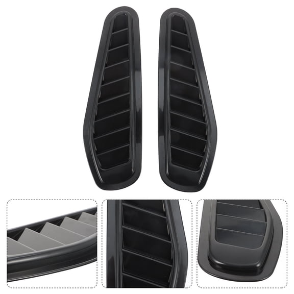 DEMACRIO Car Air Intake Cover with Hood Vent Design, Black Plastic, 33x4.1in for Vehicle Air Intake